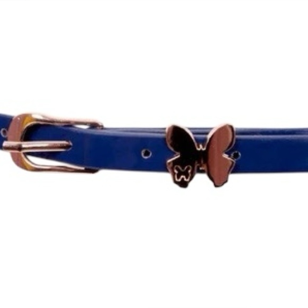 Tatyana NWT Vegan Leather blue Belt with Butterfly Accent 4th of July